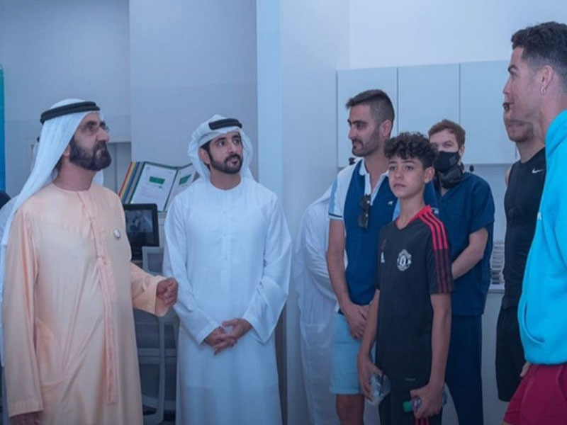 محمد بن راشد وحمدان بن محمد يلتقيان كريستيانو رونالدو في دبي